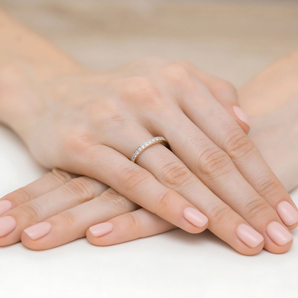 Inel Aur 14K cu Diamante Cultivate în Laborator