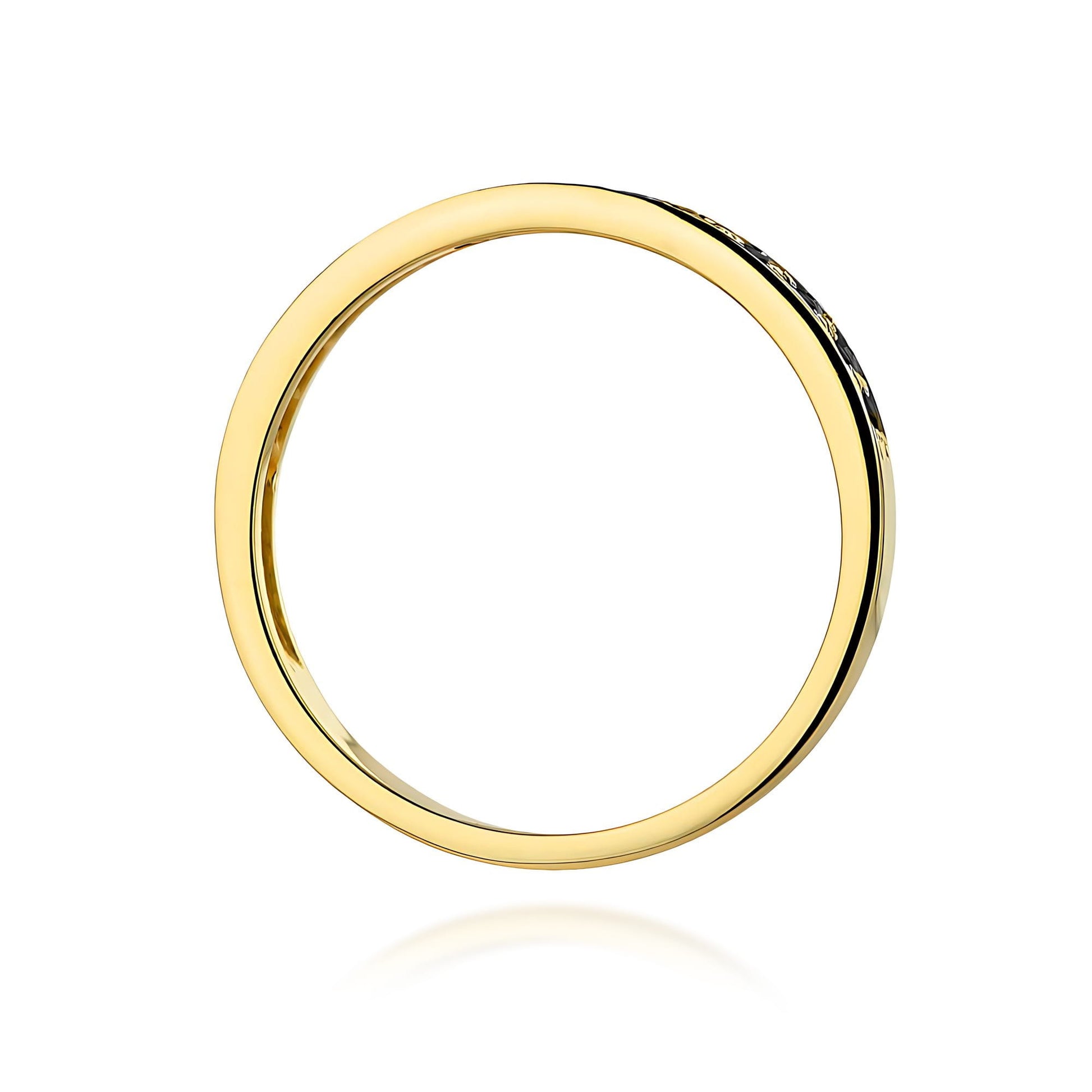 Inel Aur 9K cu Diamante Naturale Negre 0.20 ct