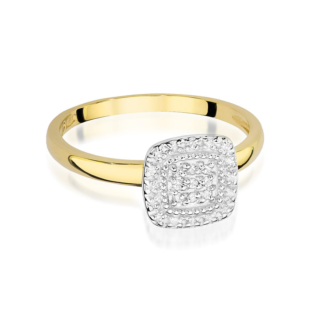 Inel Aur 9K cu Diamante Naturale 0.13 ct