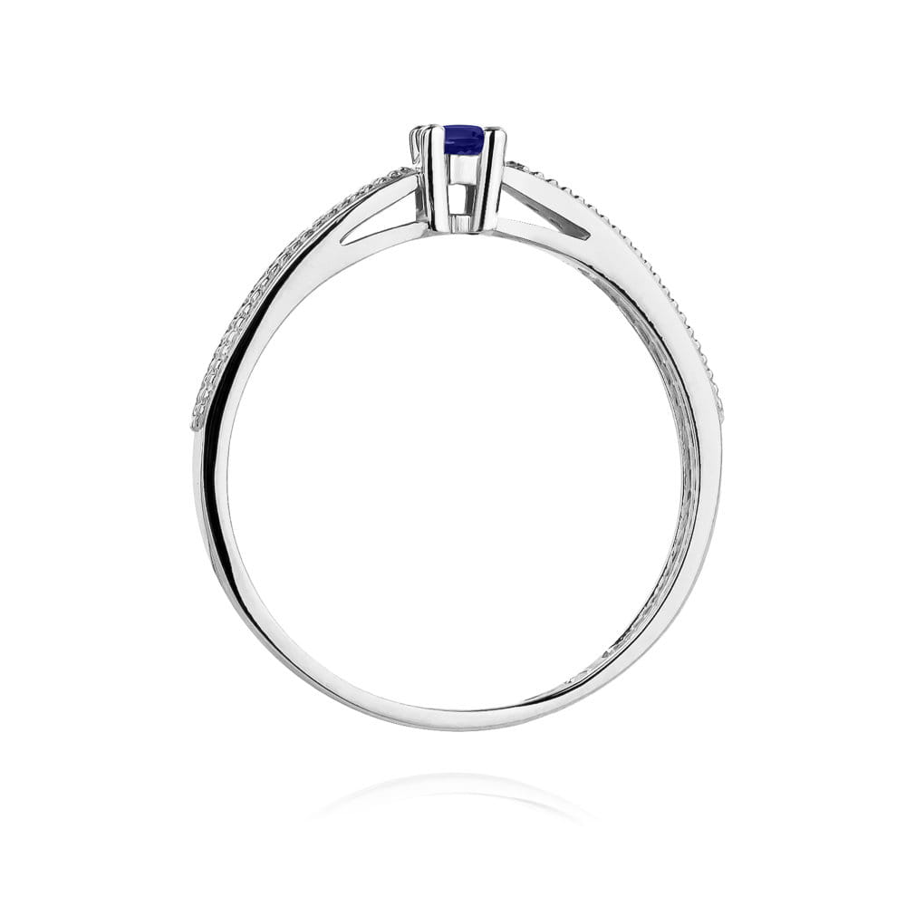Inel Aur 9K cu Tanzanit 0.15 ct si Diamante Naturale 0.09 ct