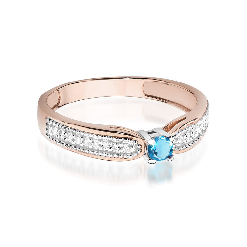 Inel Aur 14K cu Topaz Swiss și Diamante