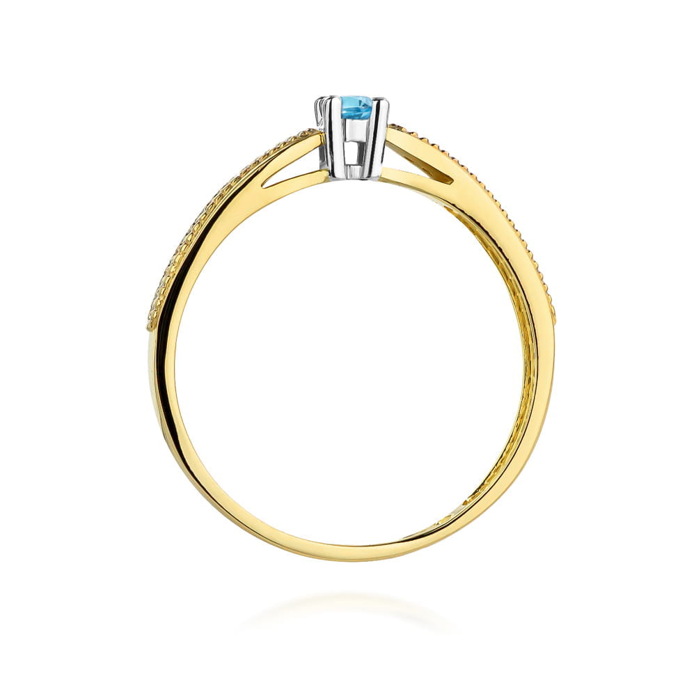 Inel Aur 14K cu Topaz Swiss și Diamante