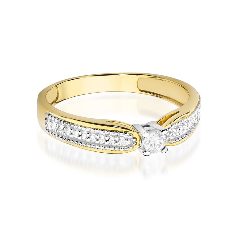 Inel Aur 9K cu Diamante Naturale 0.17 ct