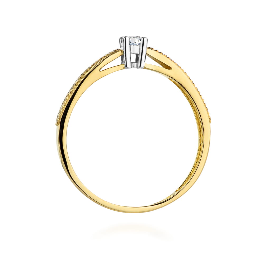Inel Aur 9K cu Diamante Naturale 0.17 ct