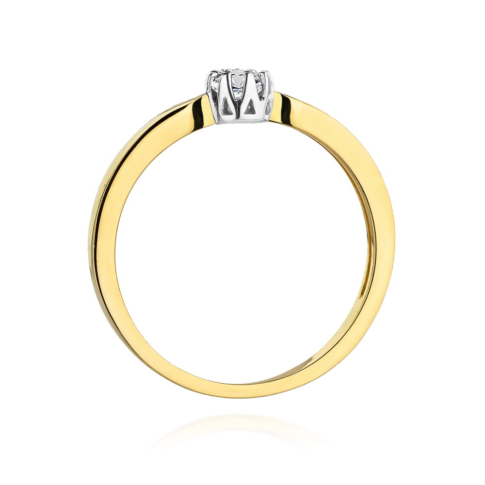 Inel Aur 9K cu Diamant Natural 0.15 ct