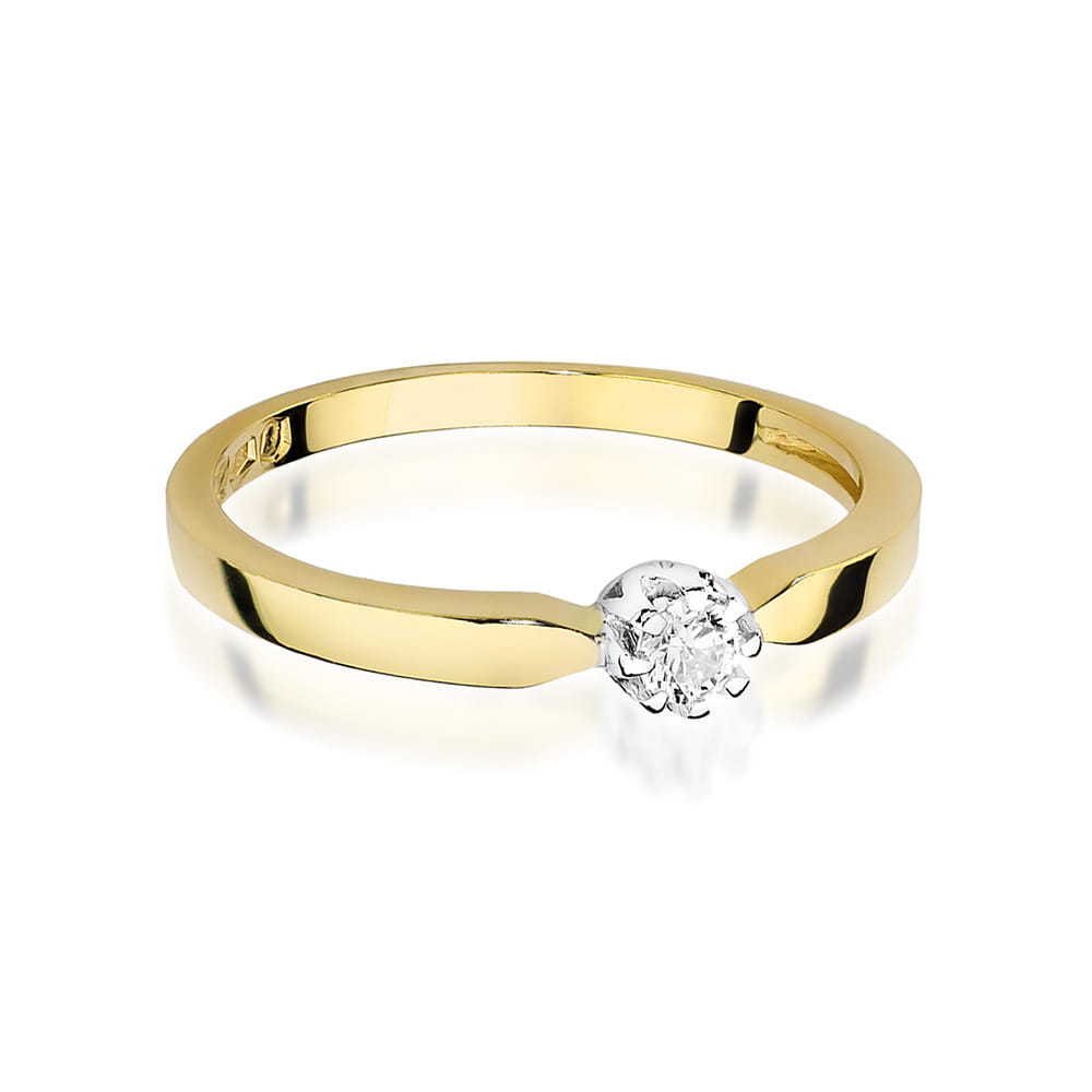 Inel Aur 9K cu Diamant Natural 0.08 ct