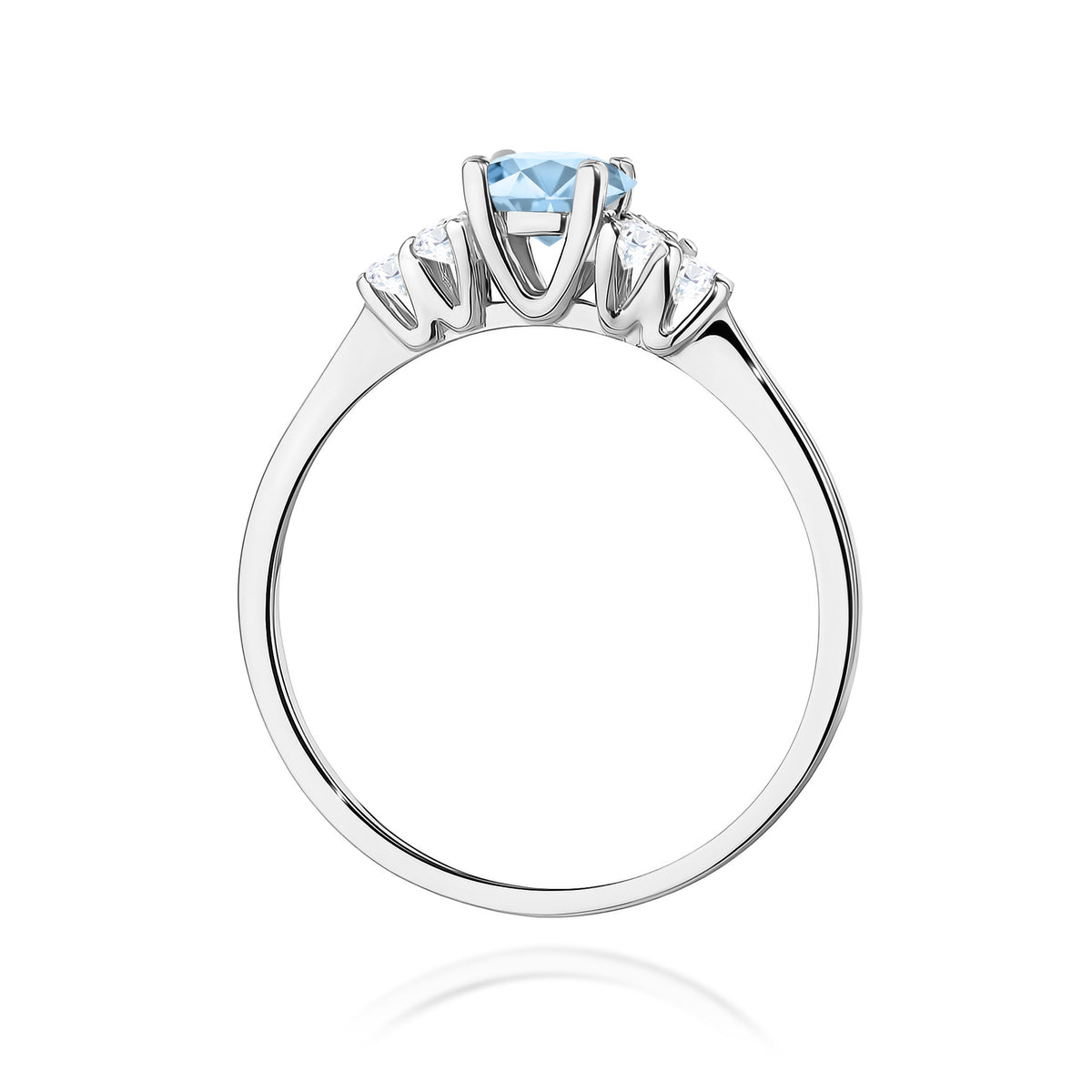 Inel Aur 14K cu Diamante Albastru de Laborator 0.68 ct