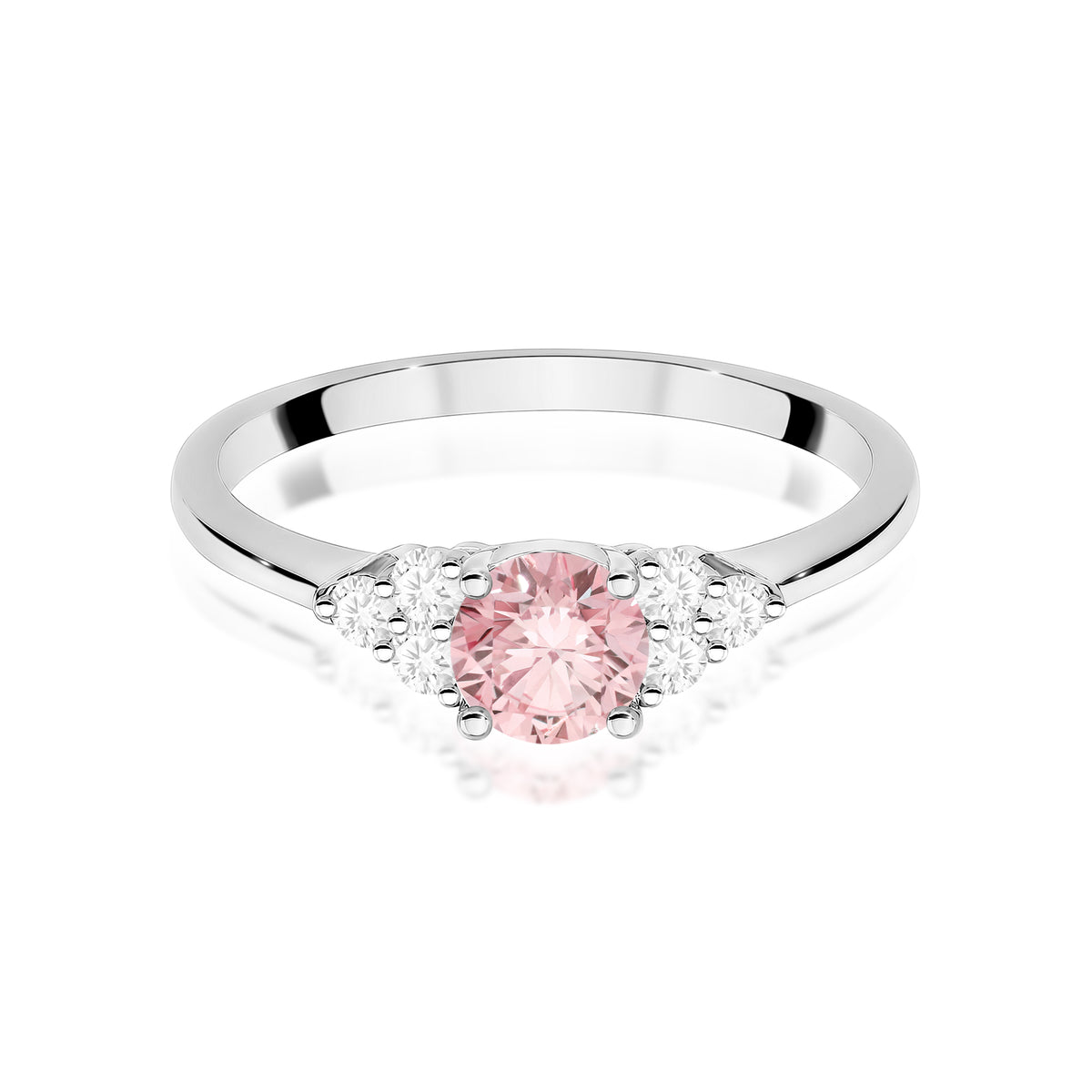 Inel Aur 14K cu Diamante Roz de Laborator 0.68 ct