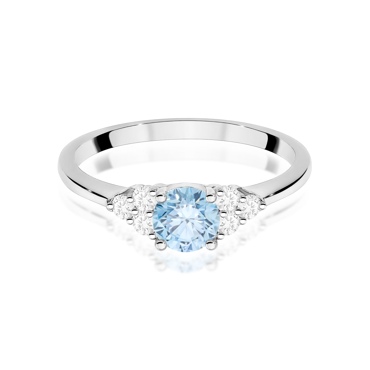 Inel Aur 9K cu Diamante Albastru de Laborator 0.68 ct
