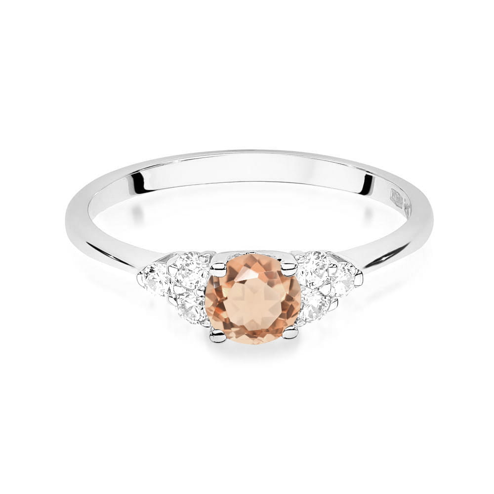 Inel Aur 9K cu Morganit 0.40 ct si Diamante Naturale 0.18 ct
