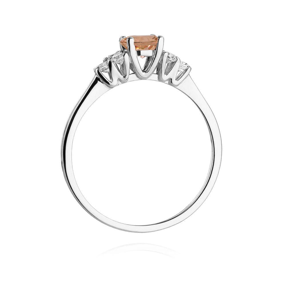 Inel Aur 9K cu Morganit 0.40 ct si Diamante Naturale 0.18 ct