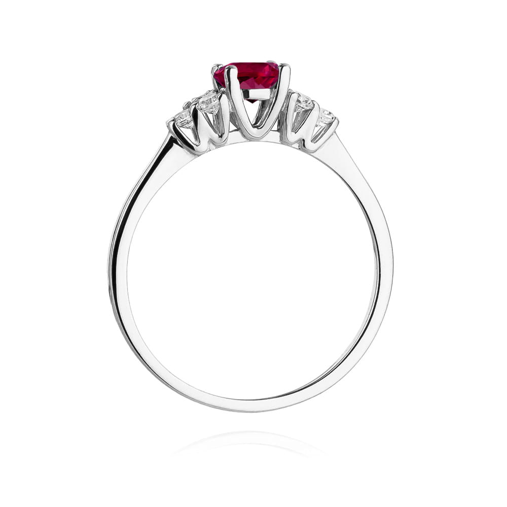 Inel Aur 9K cu Rhodolite 0.60 ct si Diamante Naturale 0.18 ct