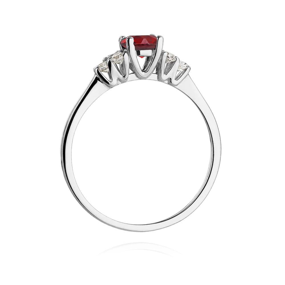 Inel Aur 9K cu Rubin 0.60 ct si Diamante Naturale 0.18 ct