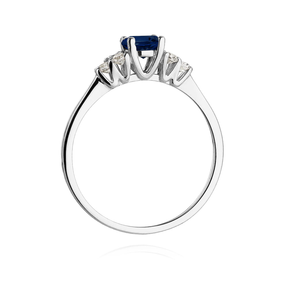 Inel Aur 9K cu Safir 0.50 ct si Diamante Naturale 0.18 ct