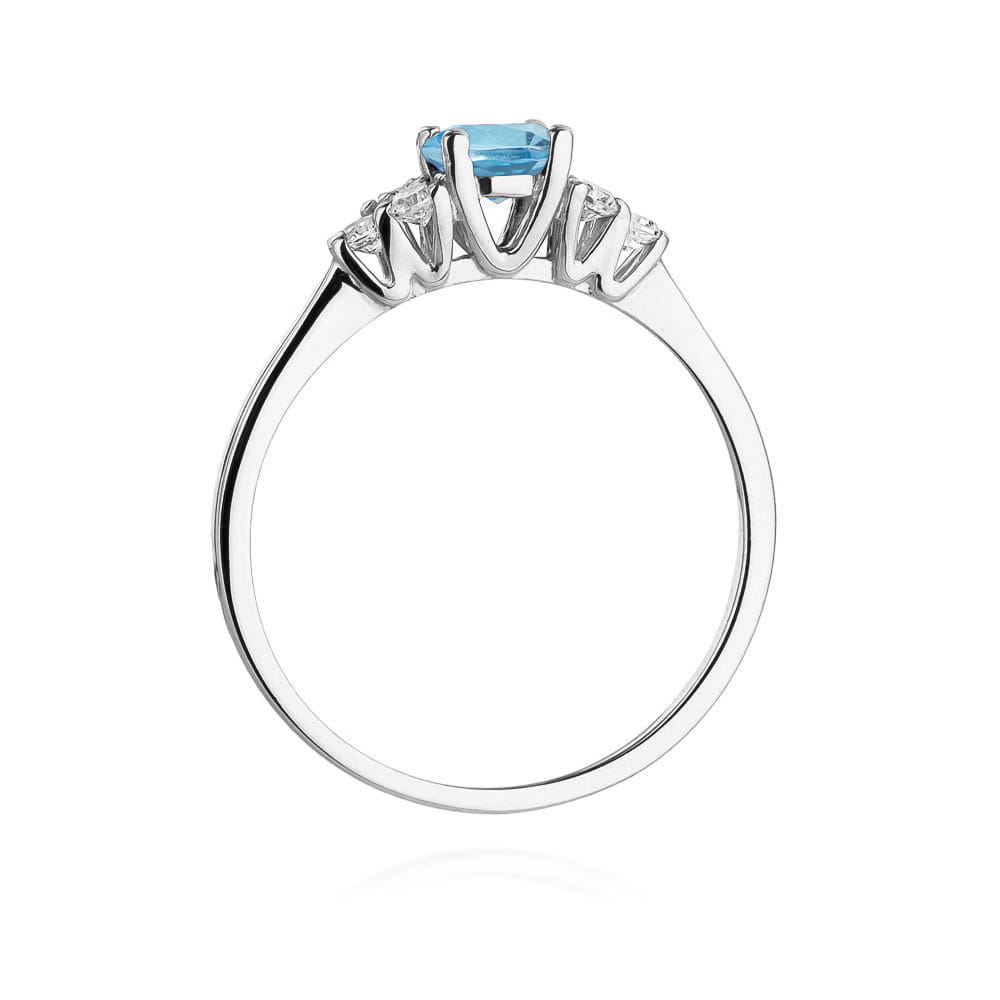 Inel Aur 9K cu Topaz Swiss 0.50 ct si Diamante Naturale 0.18 ct