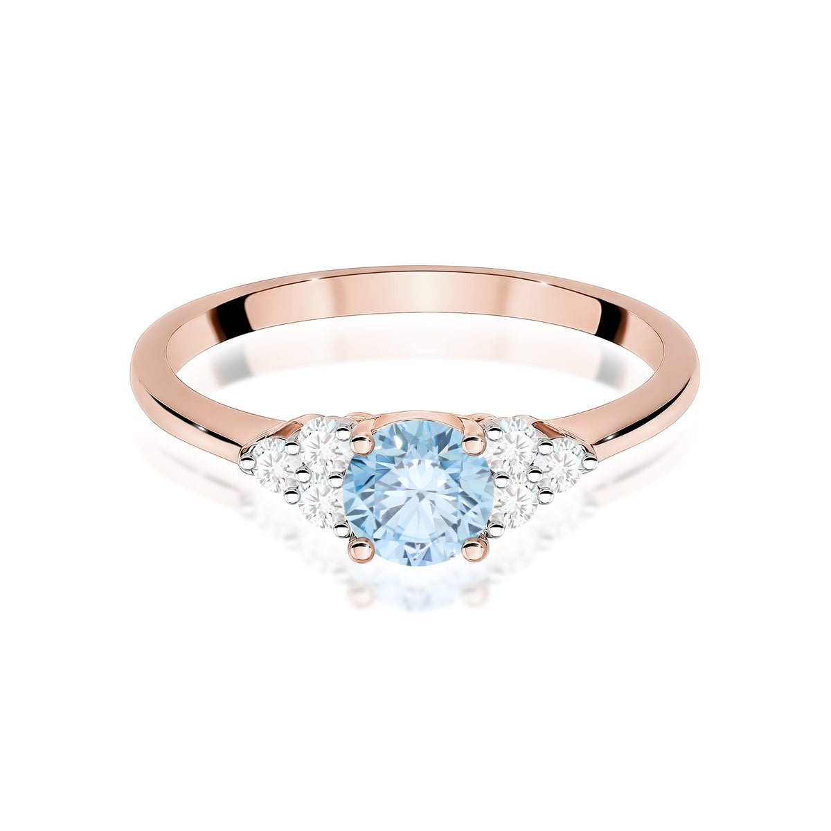 Inel Aur 14K cu Diamante Albastru de Laborator 0.68 ct
