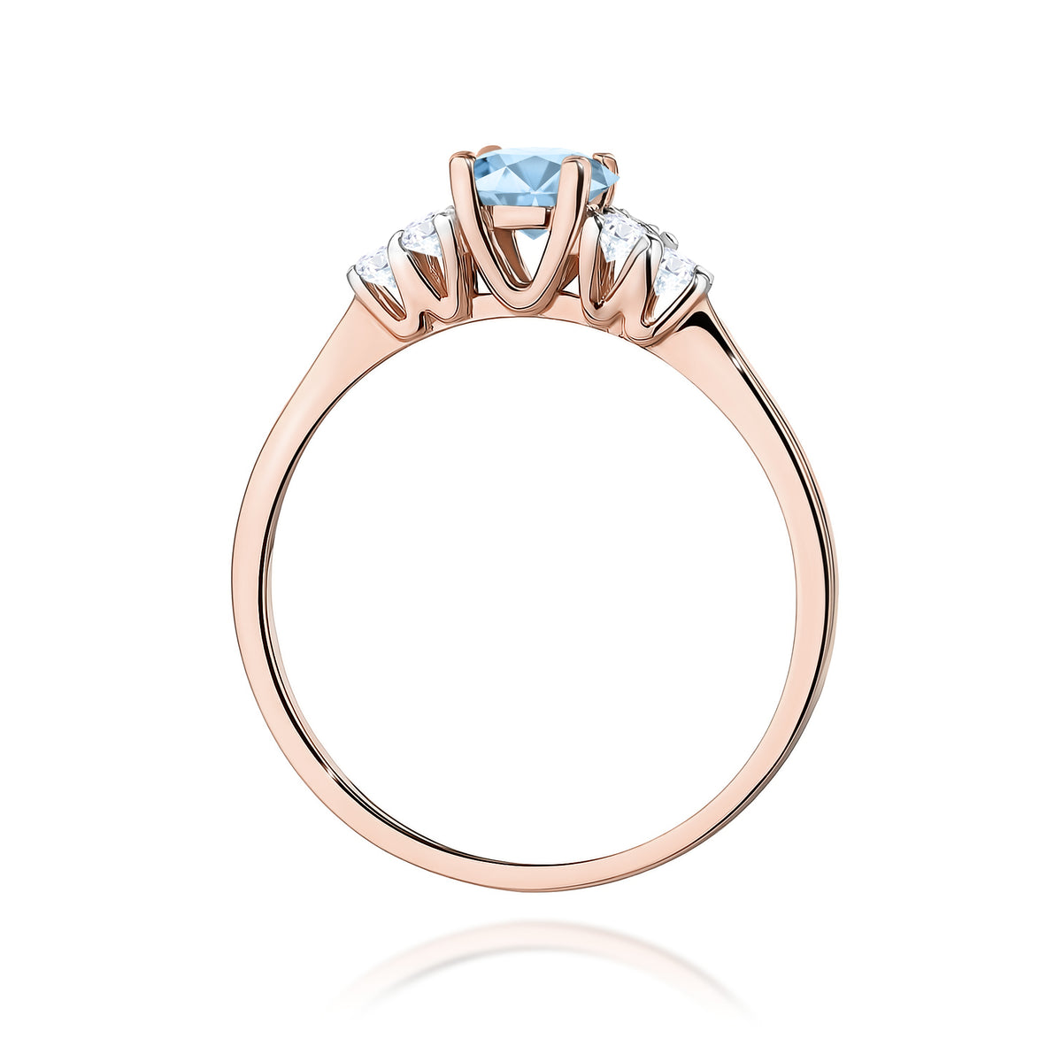 Inel Aur 14K cu Diamante Albastru de Laborator 0.68 ct