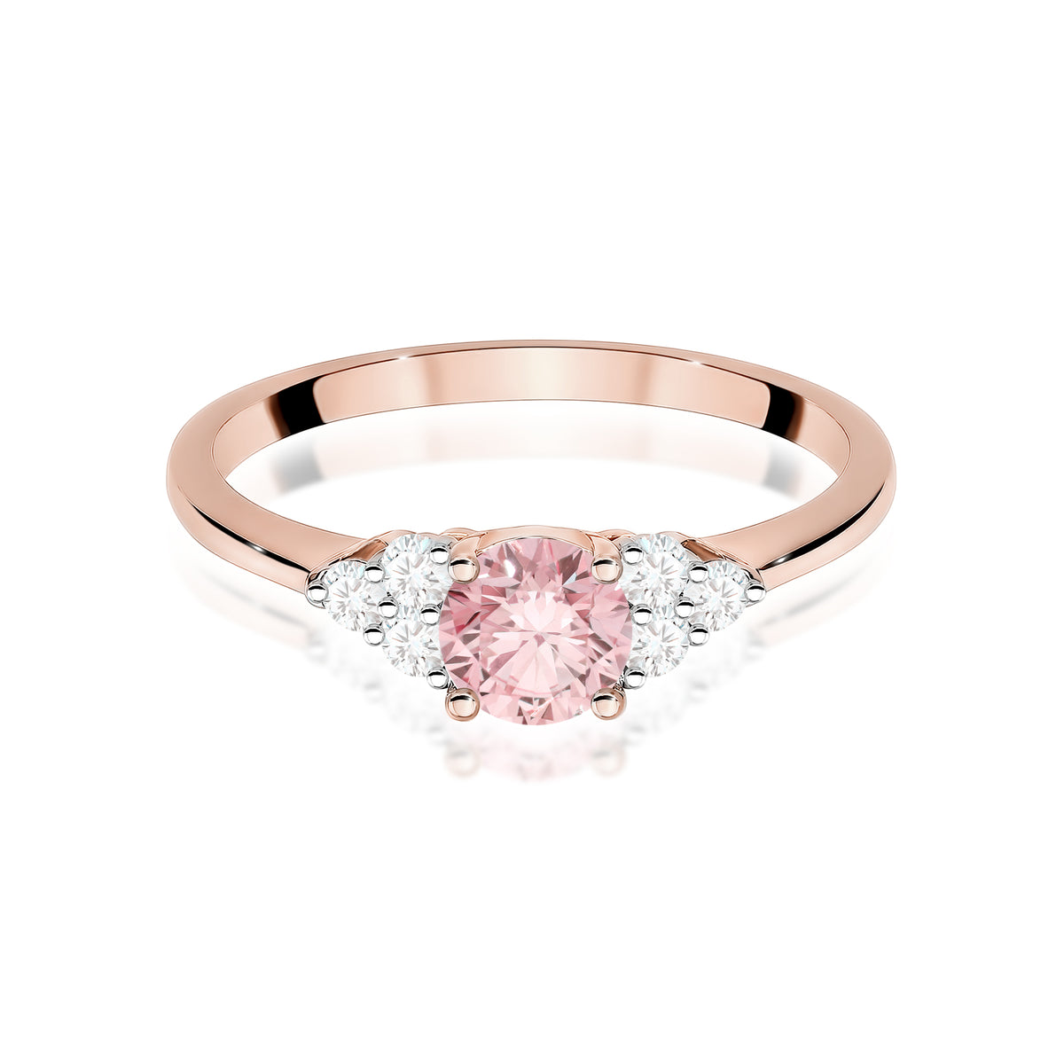 Inel Aur 14K cu Diamante Roz de Laborator 0.68 ct