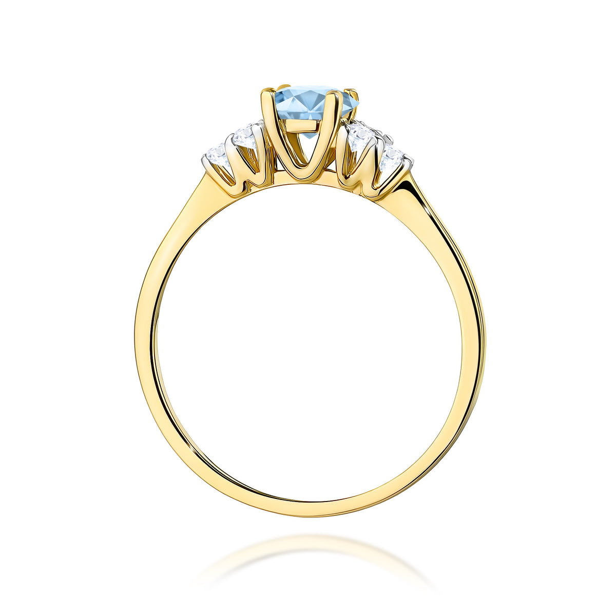 Inel Aur 14K cu Diamante Albastru de Laborator 0.68 ct