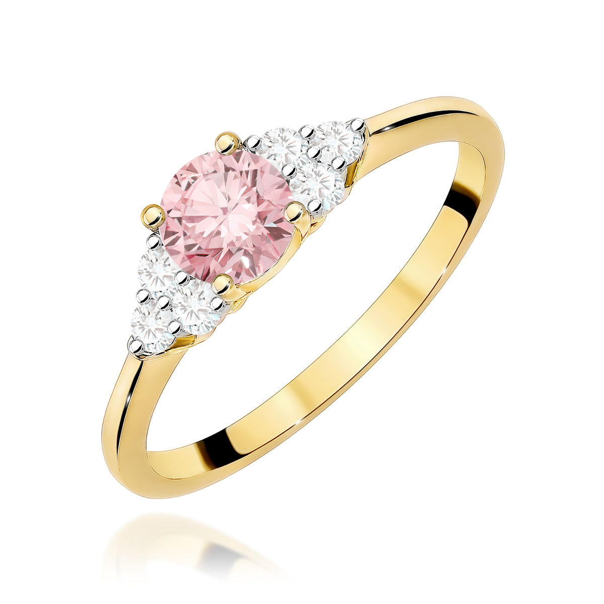 Inel Aur 9K cu Diamante Roz de Laborator 0.68 ct