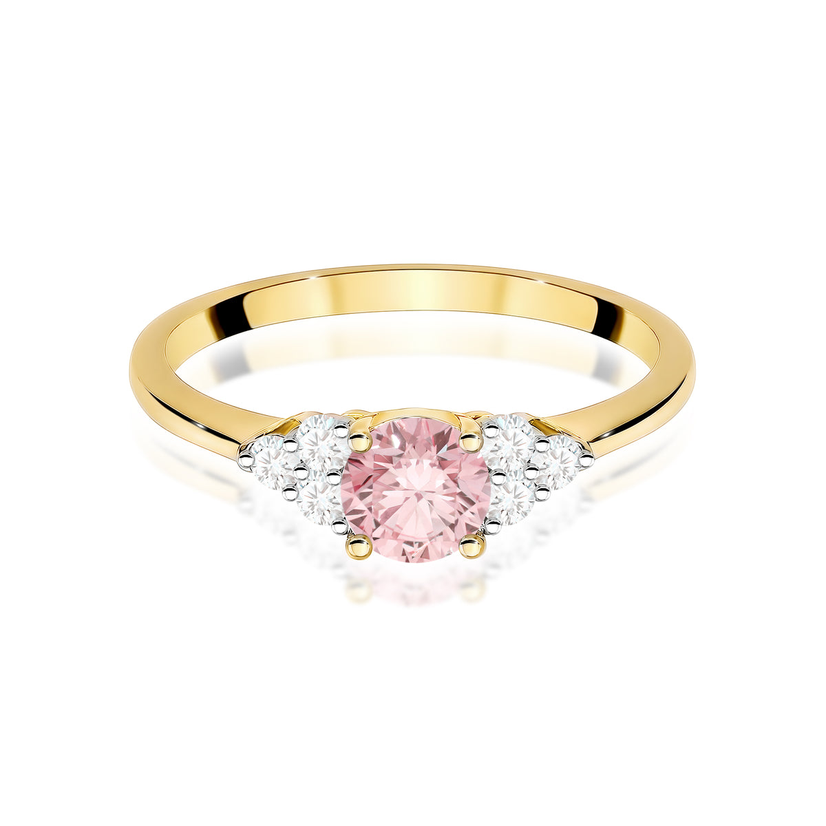 Inel Aur 9K cu Diamante Roz de Laborator 0.68 ct