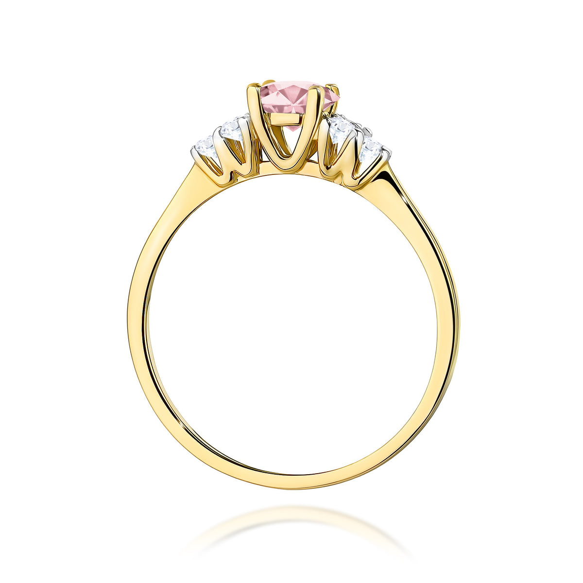Inel Aur 9K cu Diamante Roz de Laborator 0.68 ct