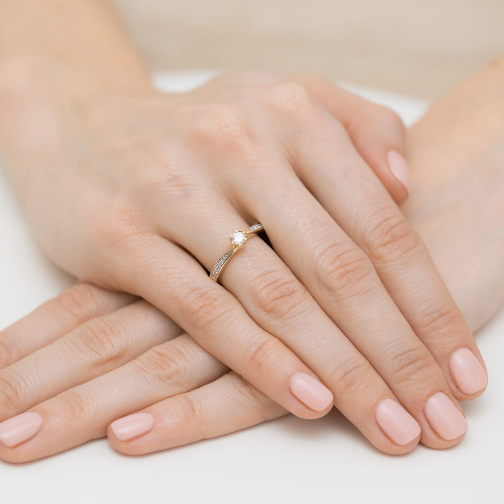Inel Aur 9K cu Diamante Naturale 0.20 ct