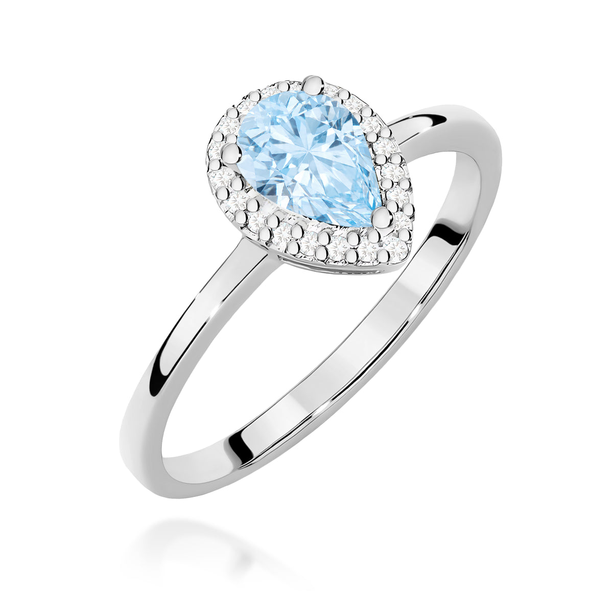 Inel Aur 14K cu Diamante Albastru de Laborator 0.60 ct
