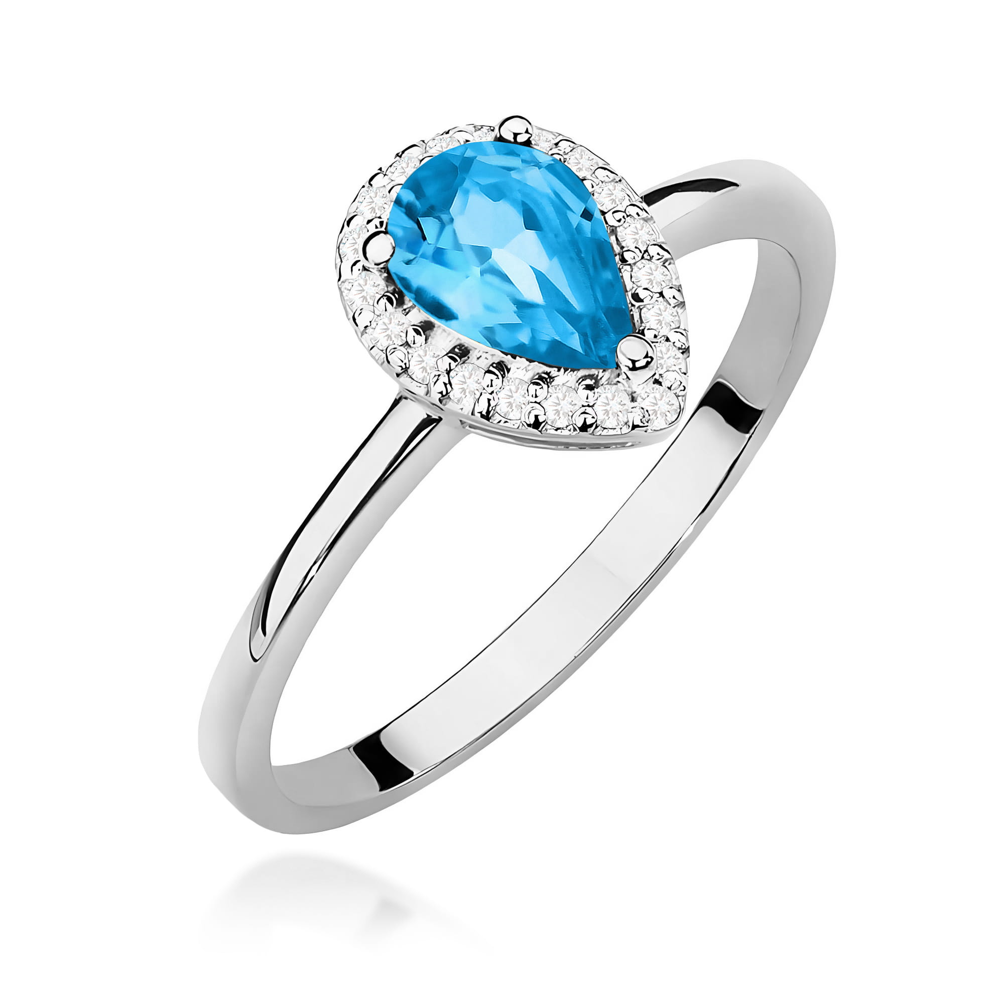 Inel Aur 14K cu Topaz 0.90ct și Diamante