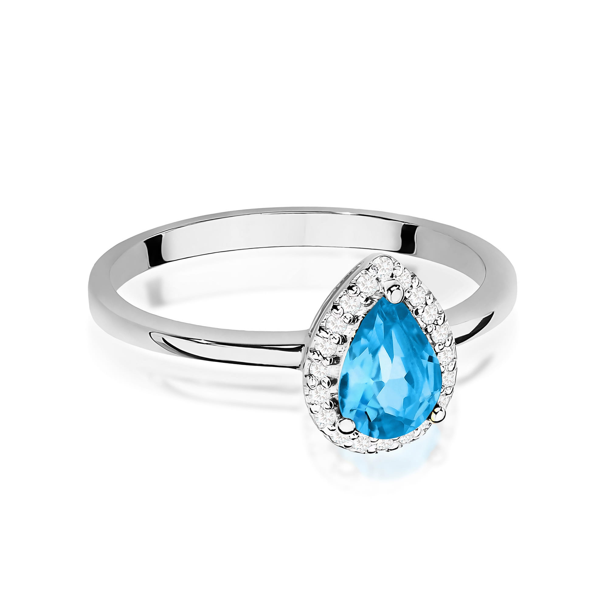 Inel Aur 14K cu Topaz 0.90ct și Diamante