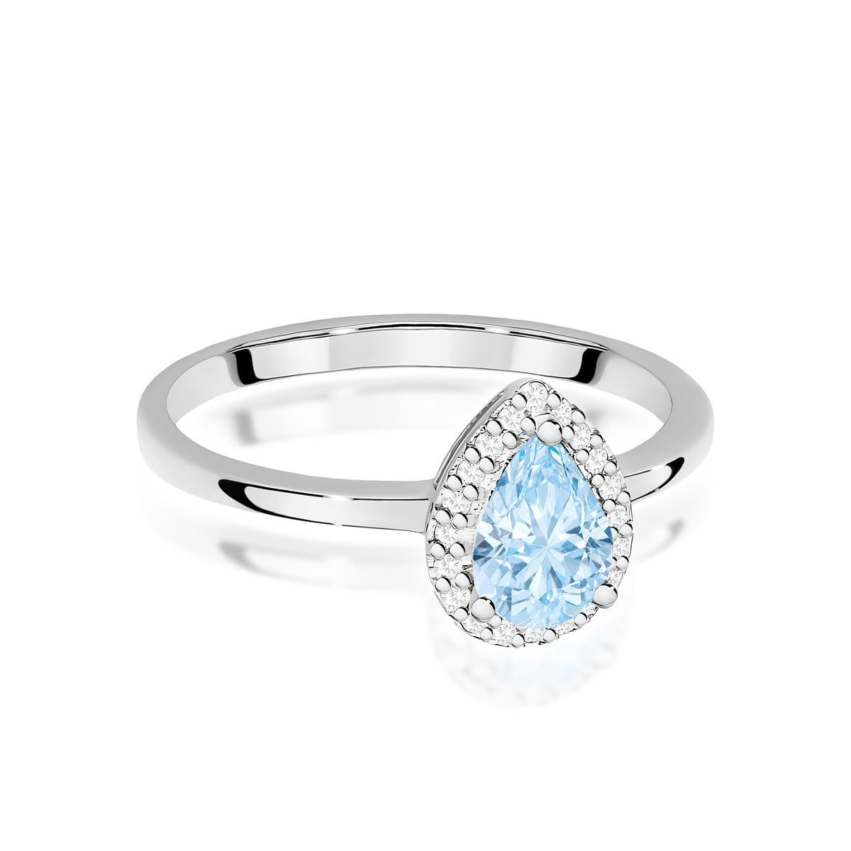 Inel Aur 9K cu Diamante Albastru de Laborator 0.60 ct