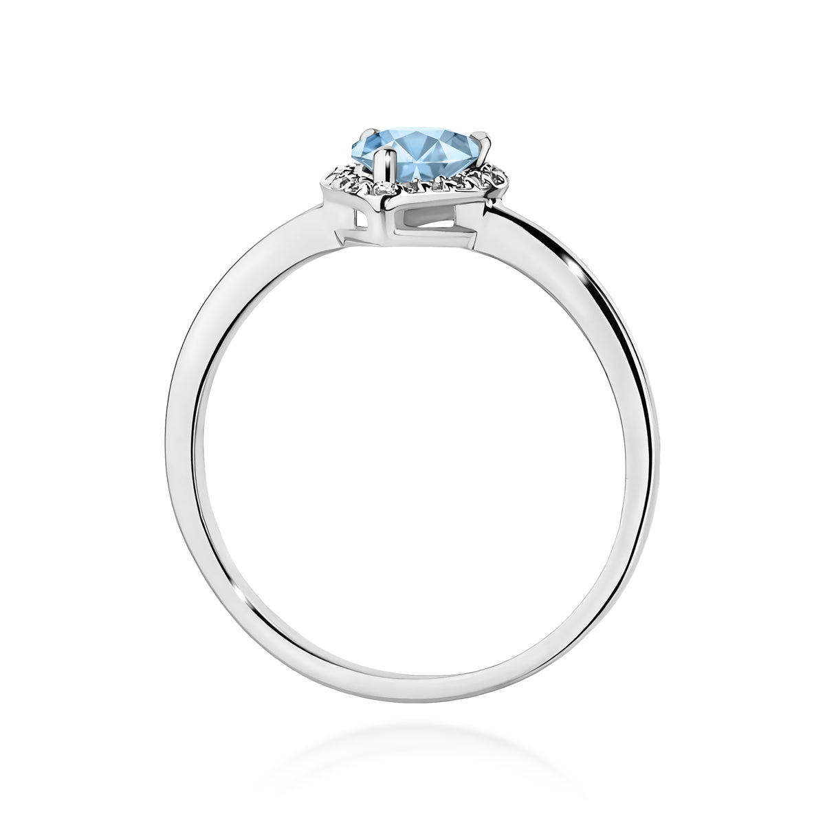 Inel Aur 9K cu Diamante Albastru de Laborator 0.60 ct