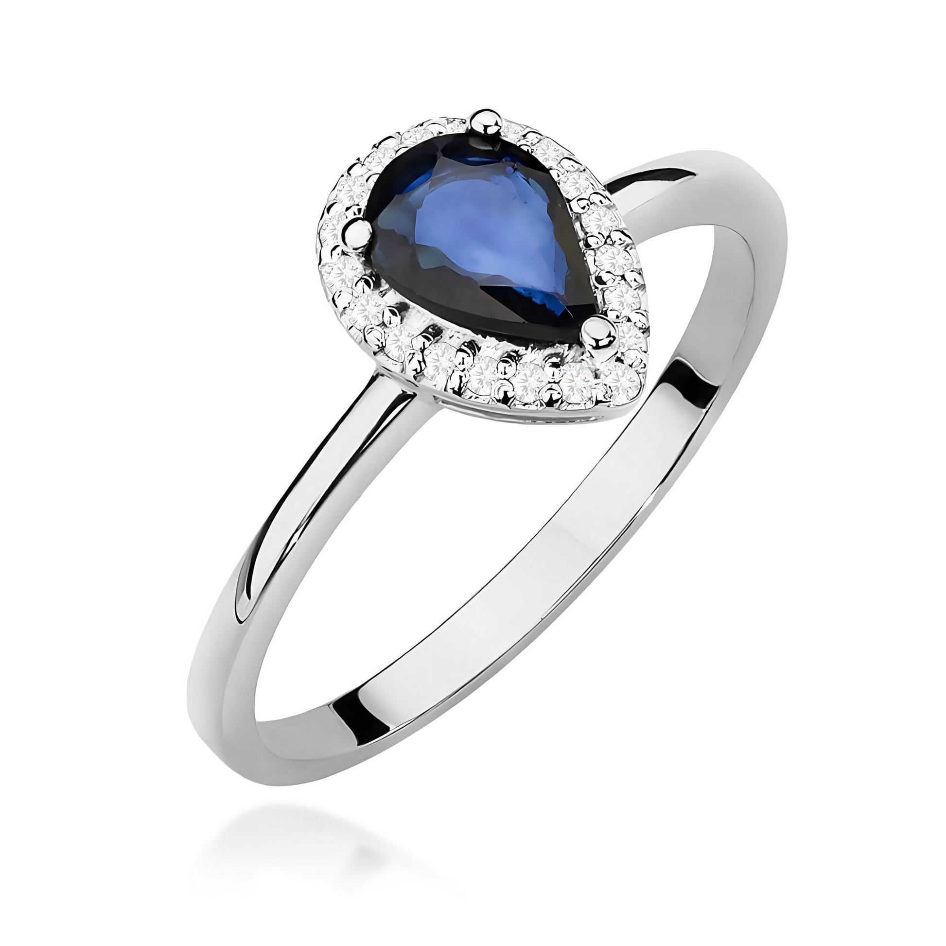 Inel Aur 9K cu Safir 0.60 ct si Diamante Naturale 0.10 ct