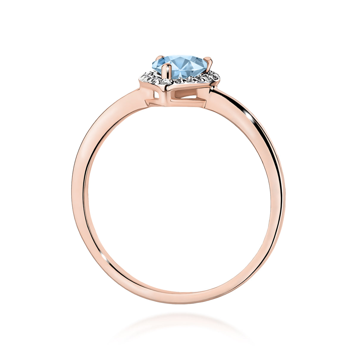 Inel Aur 14K cu Diamante Albastru de Laborator 0.60 ct