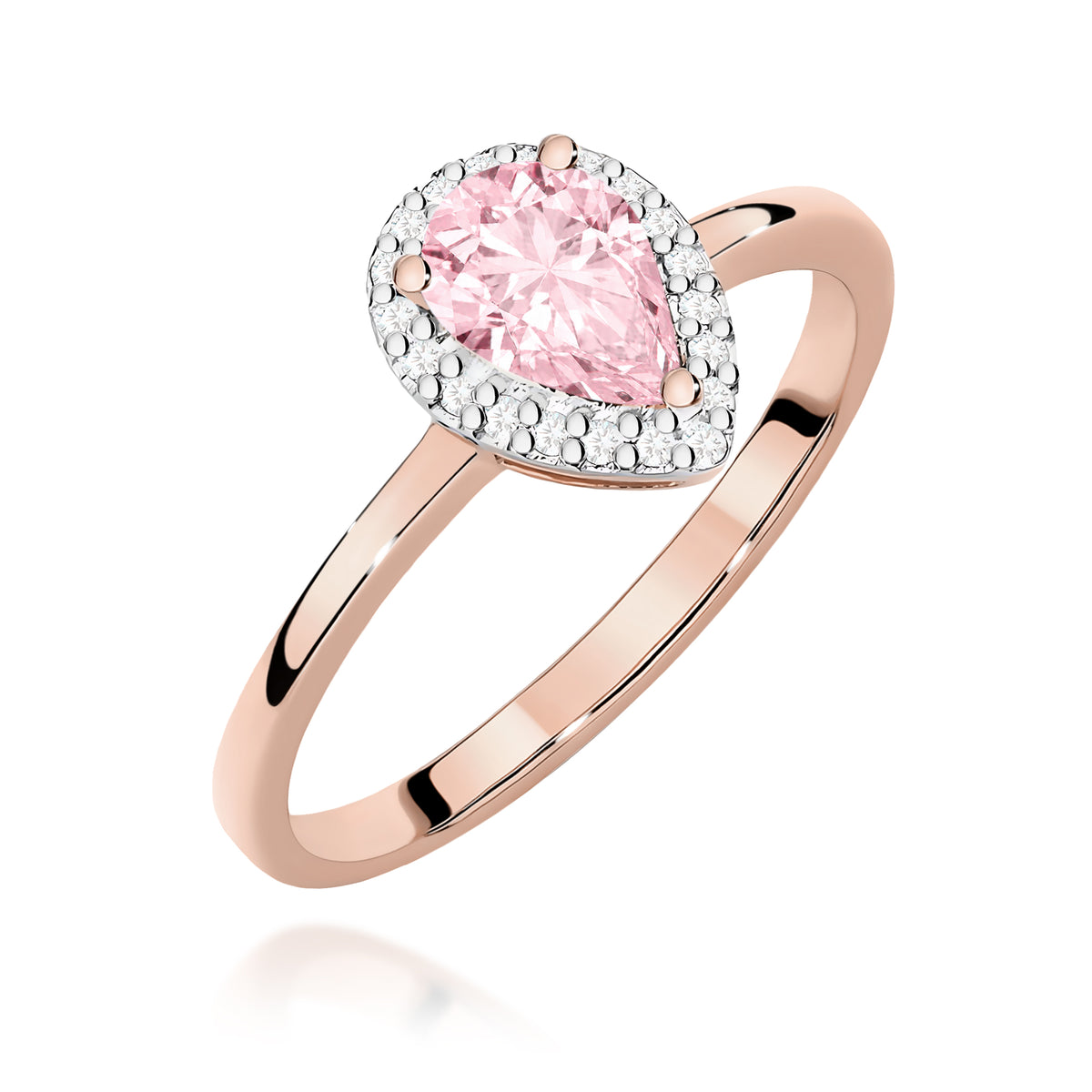 Inel Aur 14K cu Diamante Roz de Laborator 0.60 ct