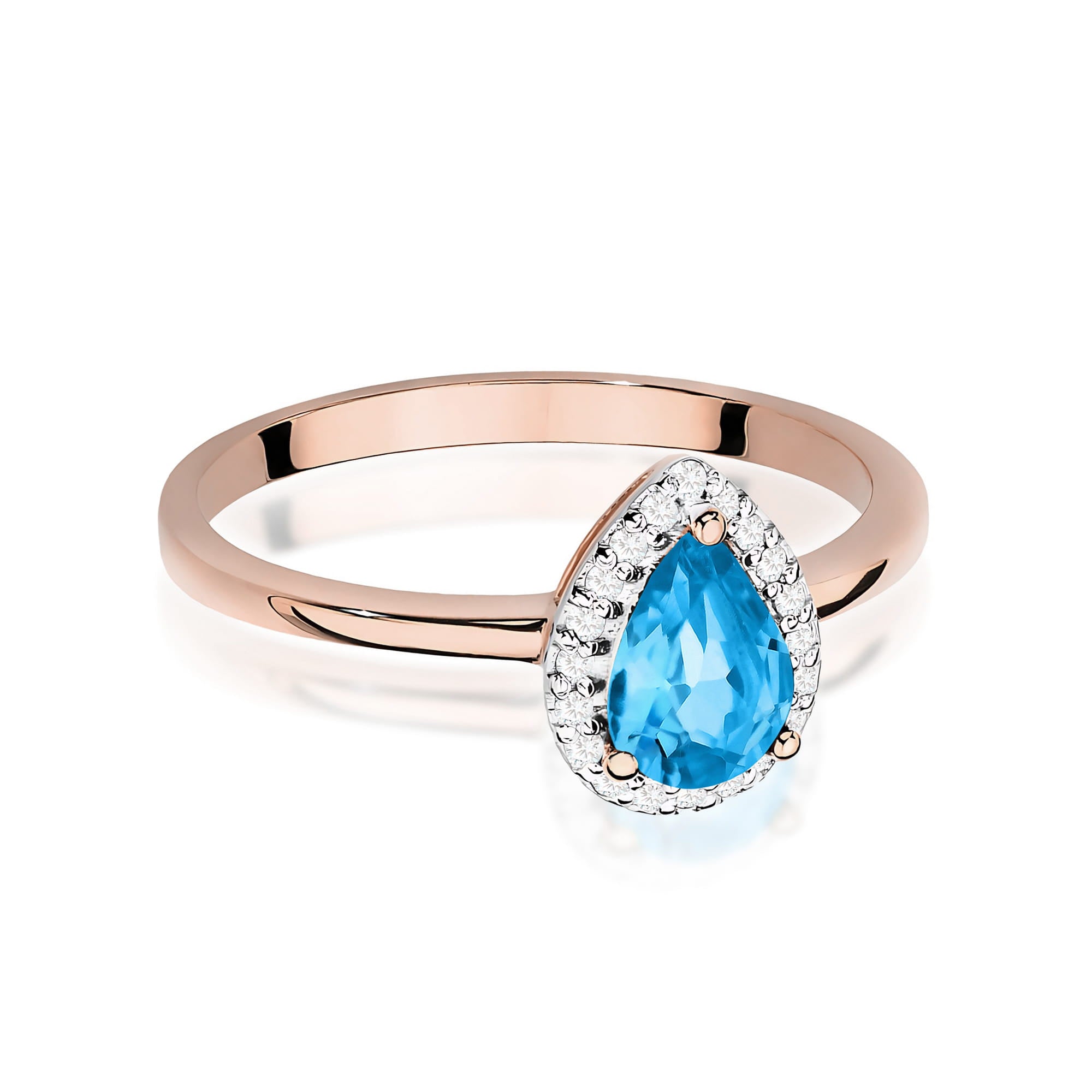 Inel Aur 14K cu Topaz 0.90ct și Diamante