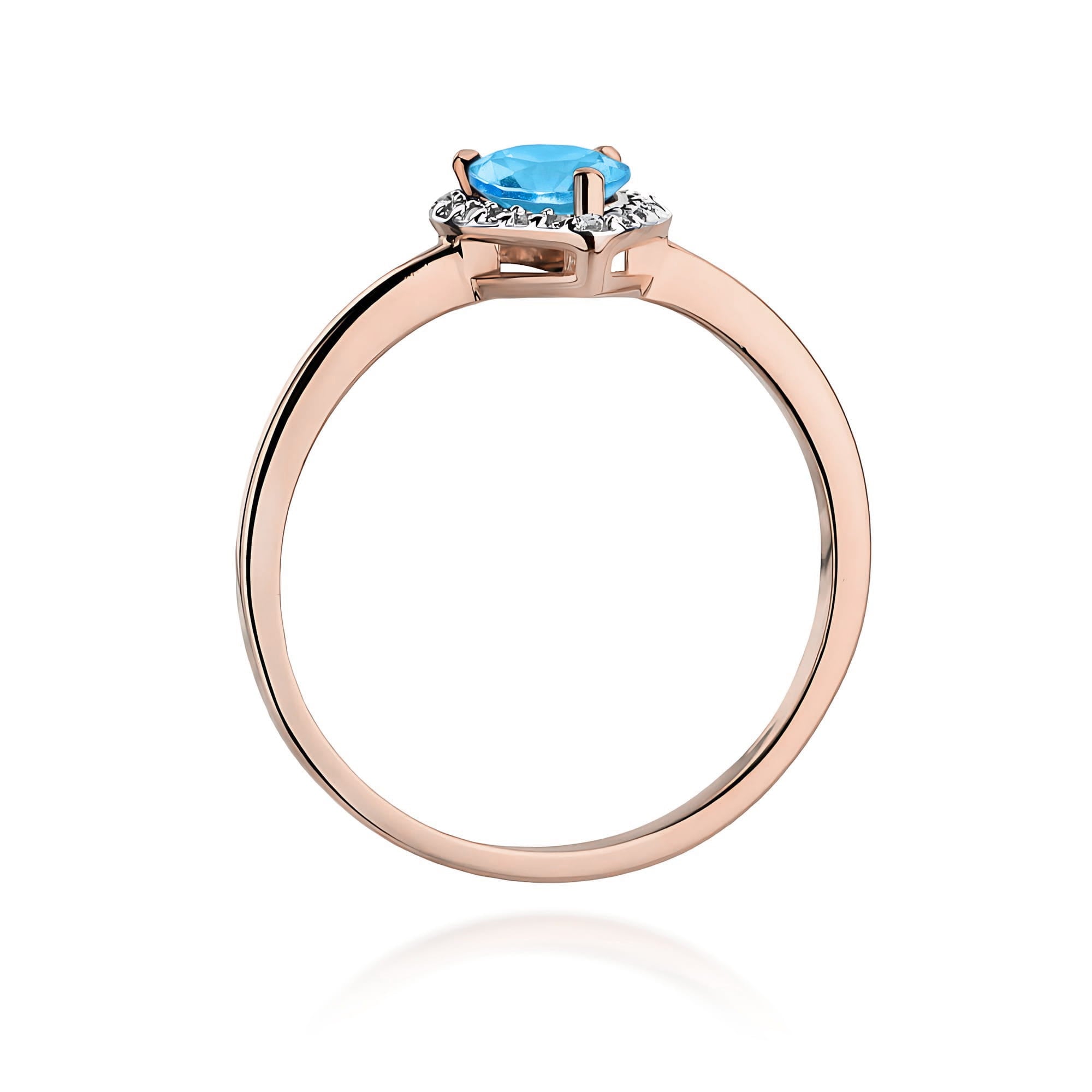 Inel Aur 14K cu Topaz 0.90ct și Diamante