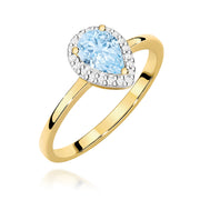 Inel Aur 14K cu Diamante Albastru de Laborator 0.60 ct