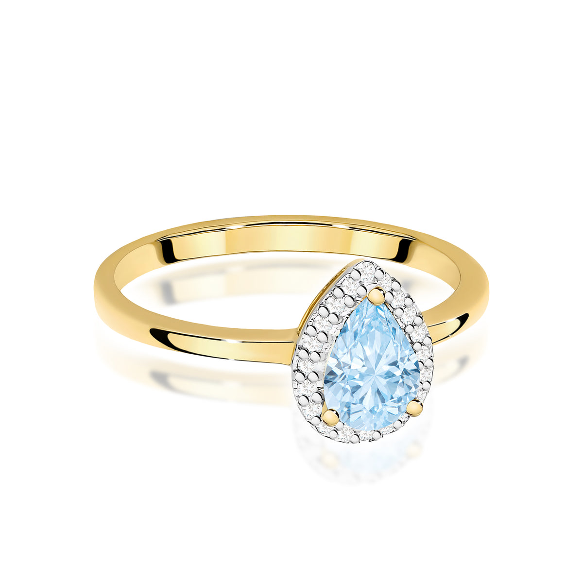 Inel Aur 14K cu Diamante Albastru de Laborator 0.60 ct