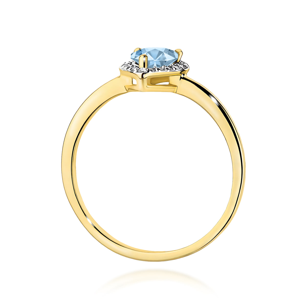 Inel Aur 14K cu Diamante Albastru de Laborator 0.60 ct