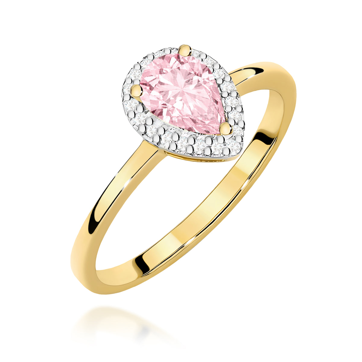 Inel Aur 14K cu Diamante Roz de Laborator 0.60 ct