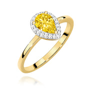 Inel Aur 14K cu Diamante Galben de Laborator 0.60 ct