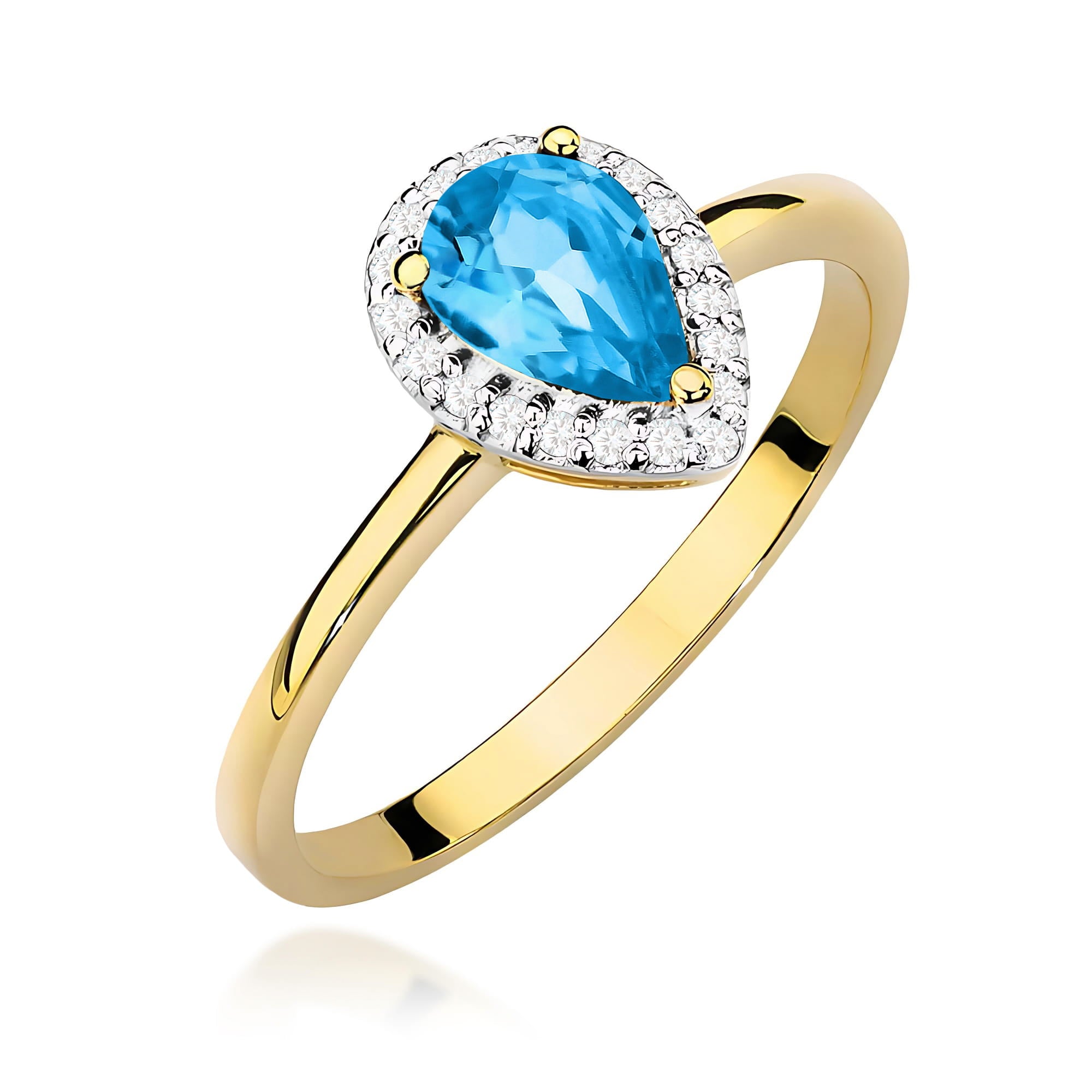 Inel Aur 14K cu Topaz 0.90ct și Diamante