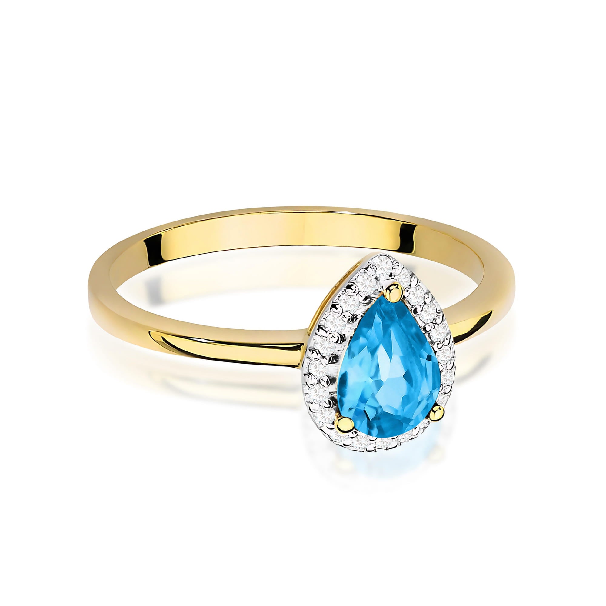 Inel Aur 14K cu Topaz 0.90ct și Diamante