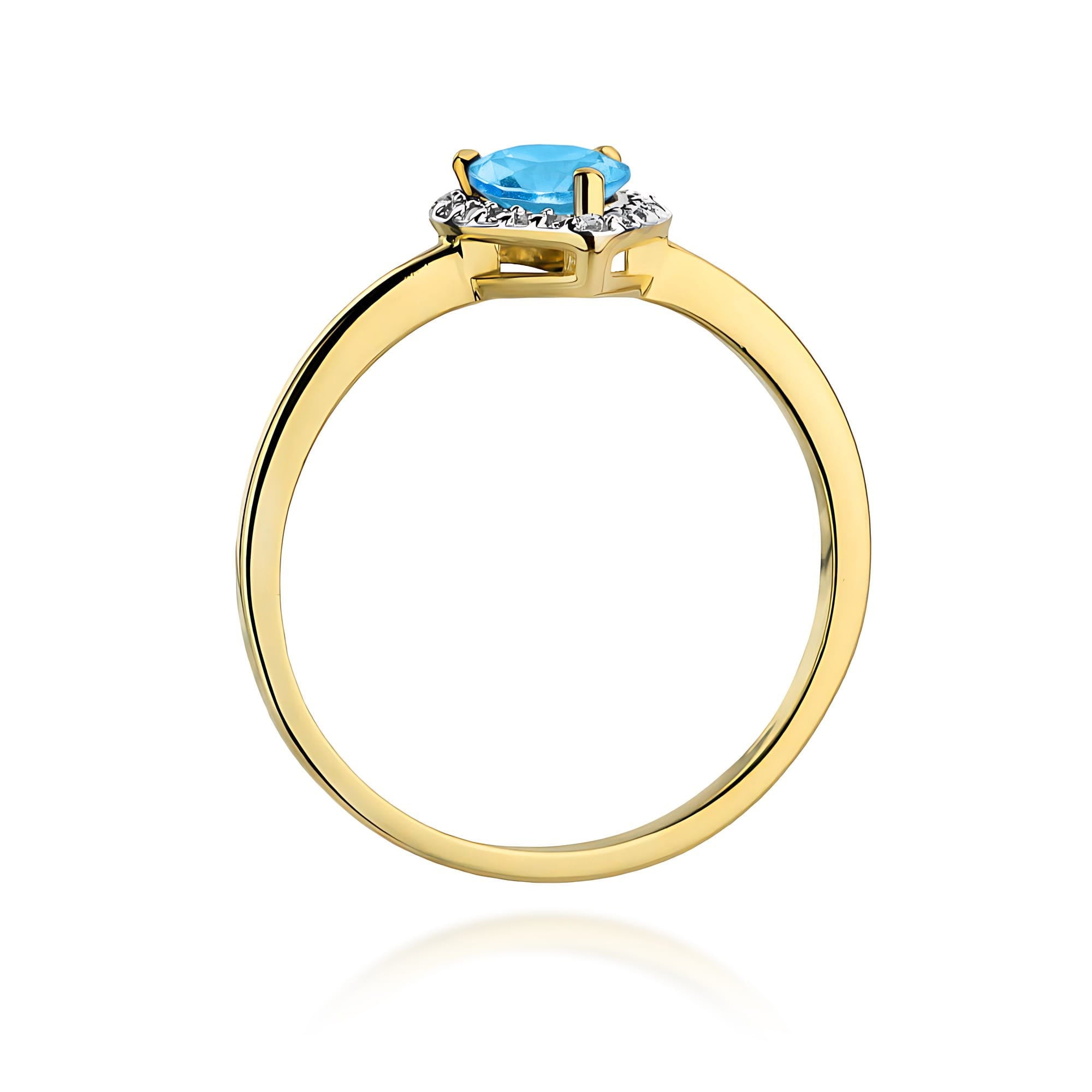 Inel Aur 14K cu Topaz 0.90ct și Diamante