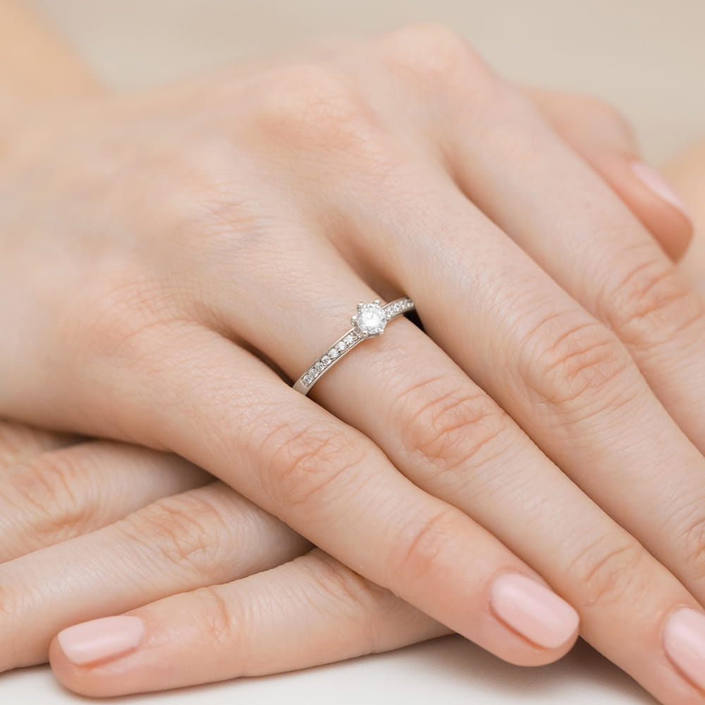 Inel Aur 9K cu Diamante Naturale 0.37 ct