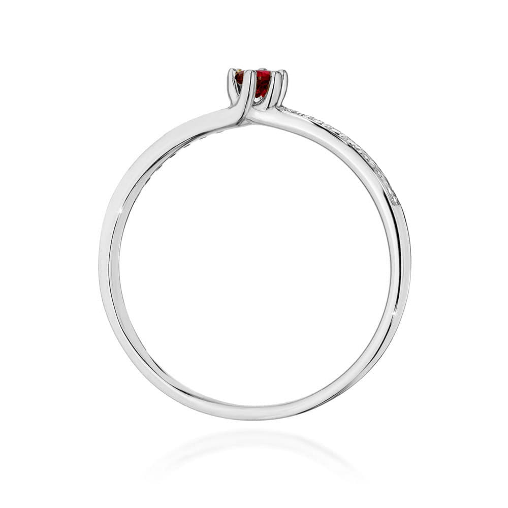 Inel Aur 9K cu Rubin 0.15 ct si Diamante Naturale 0.07 ct