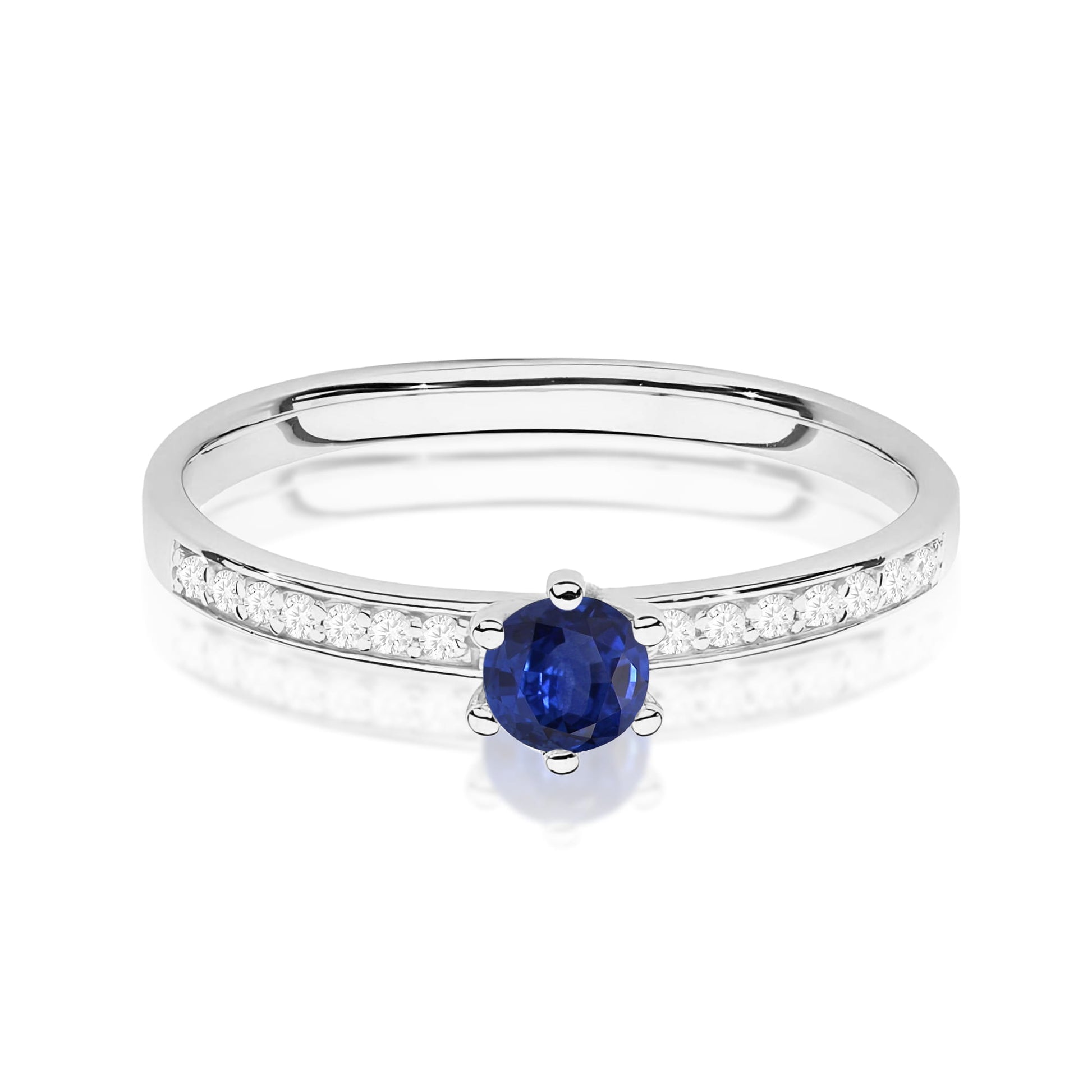 Inel Aur 9K cu Safir 0.15 ct si Diamante Naturale 0.07 ct