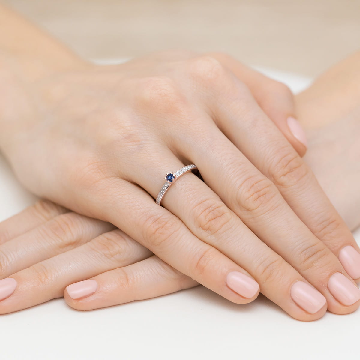 Ring W0459 Sapphire 0,15ct gold