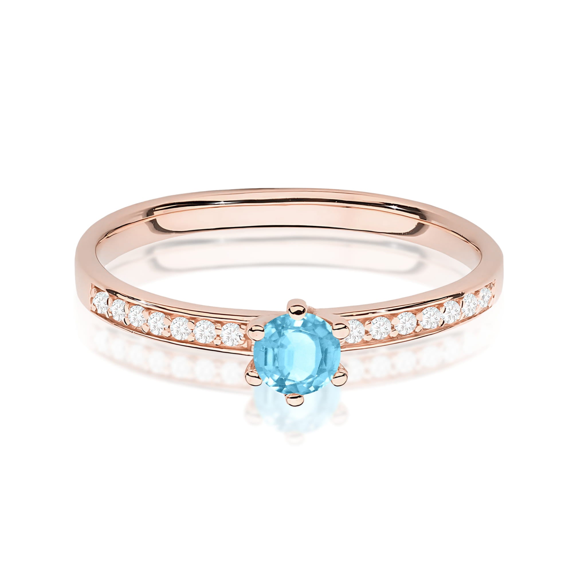 Inel Aur 14K cu Topaz Swiss și Diamante